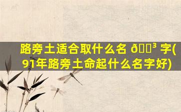 路旁土适合取什么名 🐳 字(91年路旁土命起什么名字好)
